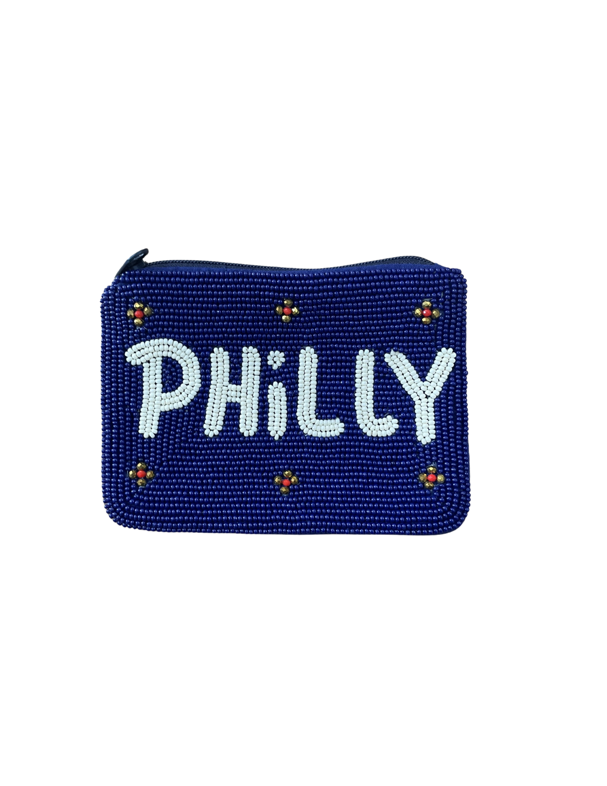 Beaded Pouch - Blue Philly