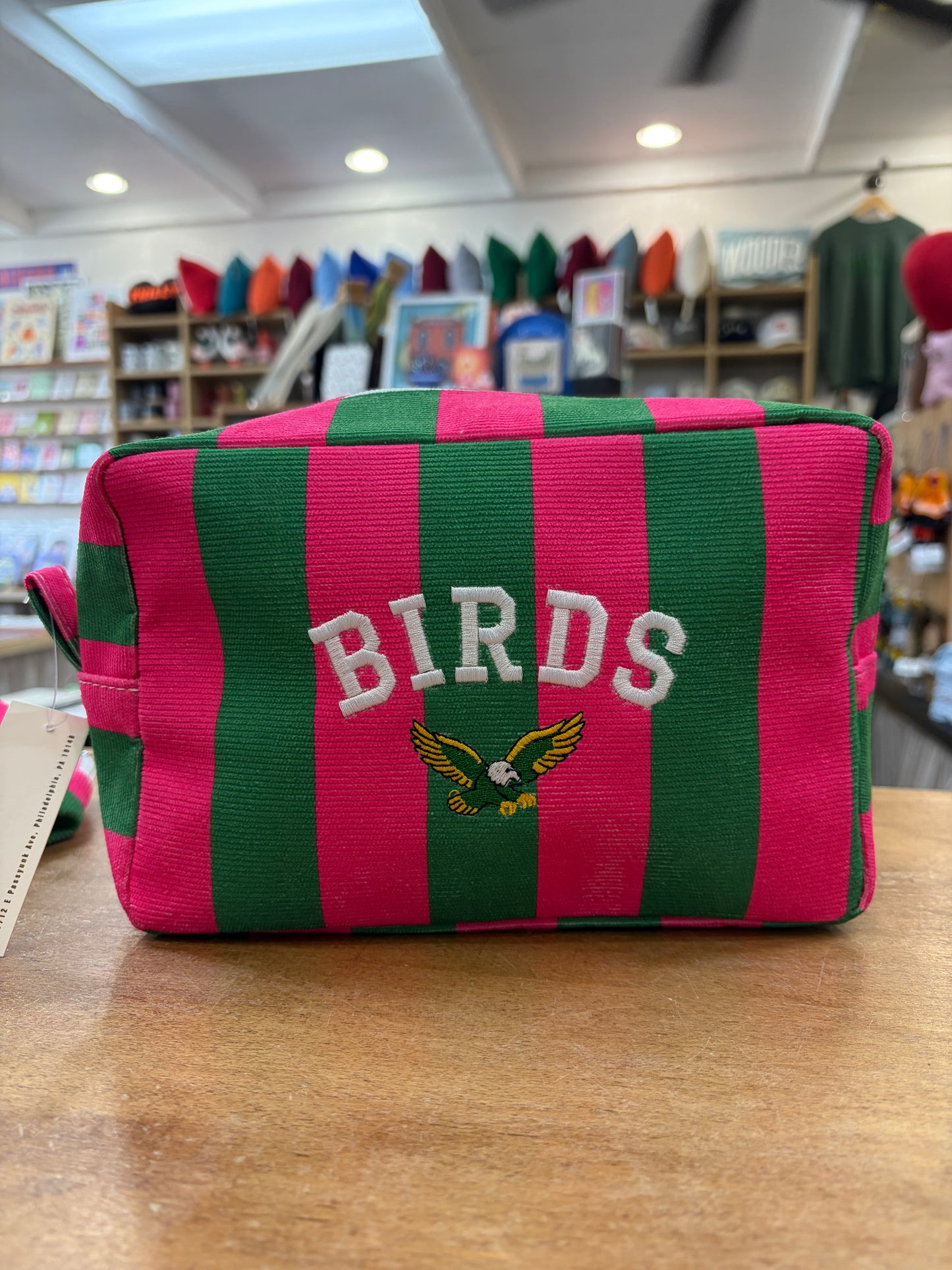 Stripe Travel Pouch - Birds