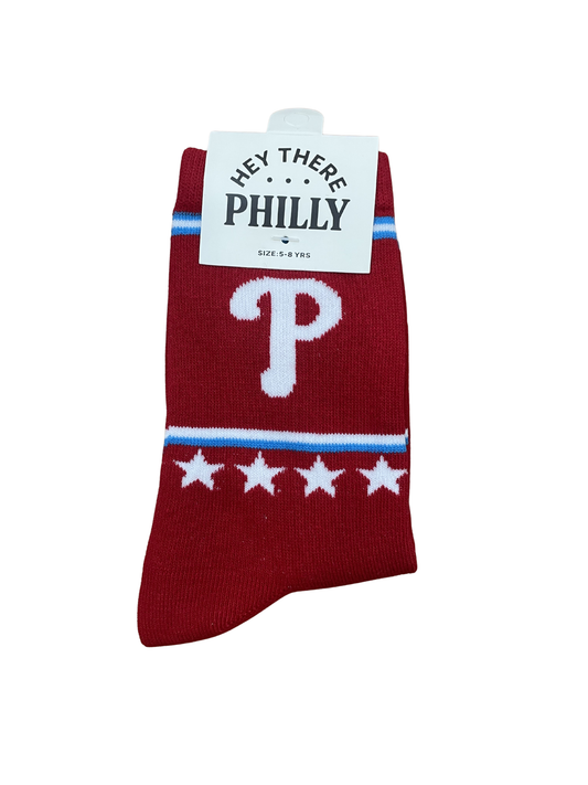 Crew Socks - Red Baseball P