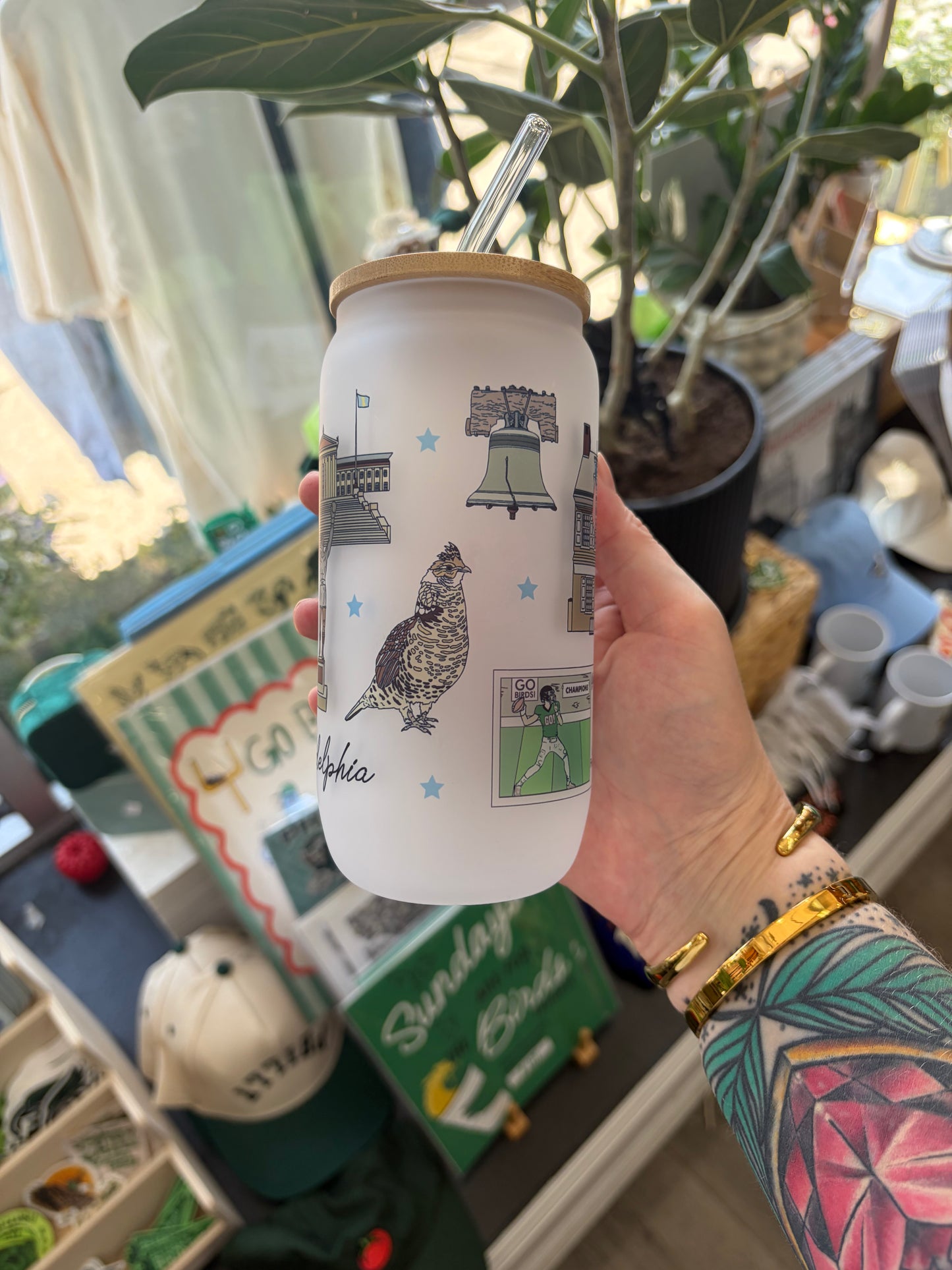 Philadelphia Themed Glass Tumbler