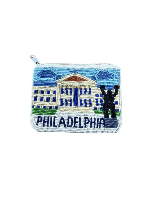 Beaded Pouch - Museum and Statue